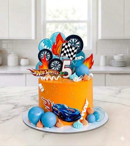 Hot wheels cars race cake - wheels,