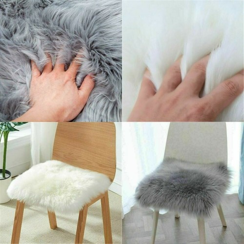 White square soft fluffy faux - square,