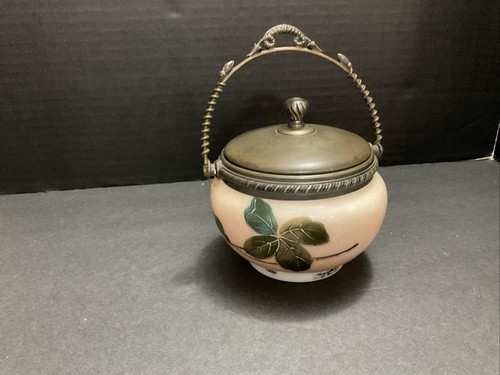 Milk glass marmalade jar - glass,