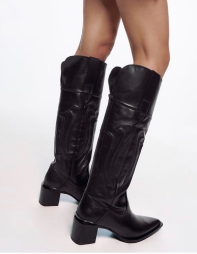 New zara black - black, leather