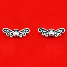 20 x Tibetan Silver Spacer Beads Angel Wings Butterfly Christmas Charms Beads