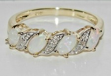 9ct Yellow Gold Natural Opal &