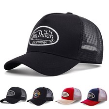 Von Dutch Breathable Baseball Cap Embroidered Mesh Hat Trucker Hat sport Unisex♡