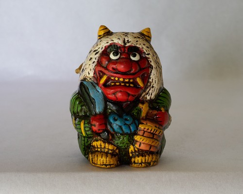 Japanese namahage clay bell - clay,