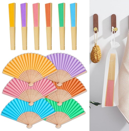 6pcs paper fans - paper, hand