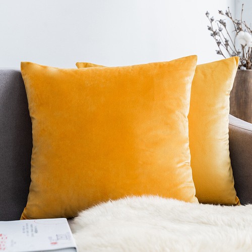 Velvet plain soft cushion - soft,