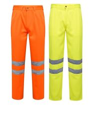 New HI VIS VIZ Polycotton Work Trousers High Visibility Combats Pants Reflective
