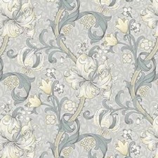 WILLIAM MORRIS GOLDEN LILY SLATE/DOVE BY CLARKE & CLARKE 100% COTTON FABRIC