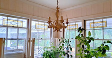 Set of FOUR Yellow Stained