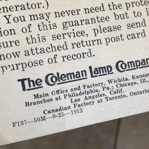 Vintage 1925 the coleman - the,