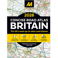 AA 2026 Concise Road Atlas Britain Spiral-Bound 4 Miles to 1 Inch Scale Pub 2025