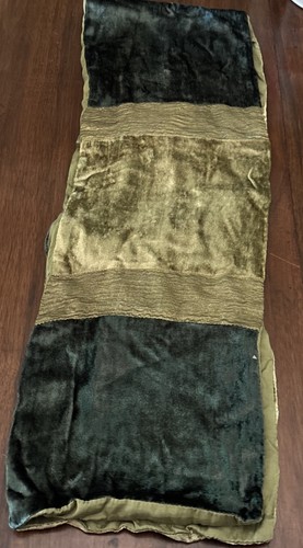 Green velvet scarf long - green,