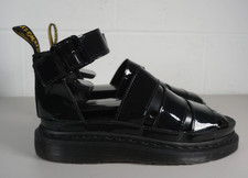 Womens Dr Martens Clarissa II Black Patent Leather Gladiator Sandals VGC - UK 5