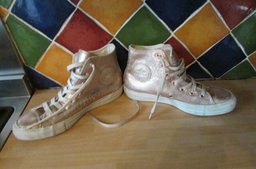 Converse pinky gold - converse, glittery
