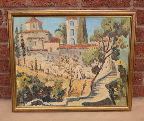 Vintage oil painting board - on,