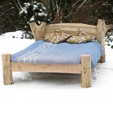 Rustic Handmade Wooden Bed