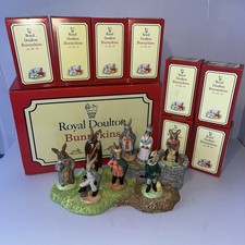 Bunnykins, Royal Doulton 'The Robin Hood Collection' Full Set With Stand & Boxes