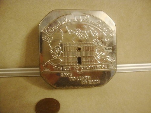 Vintage dime coin tin bank - dime,
