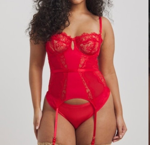 Figleaves 34d pulse basque red - figleaves,