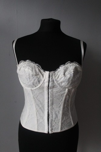 White lace bustier corset - white, size