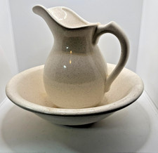 Vintage English Ironstone Water Pitcher and bowl, Farmhouse Cottage-Style