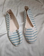 Flossy Style Blue & White Striped Slip-On Shoes – EU 39 / UK 5.5