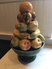 Vintage Majolica Fruit Stack  Table Centrepiece 1960s 70s