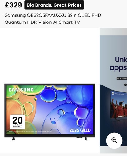 Samsung qe32q5faauxxu qled - 32",