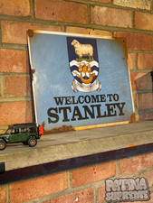 Stanley Falklands Sign Man