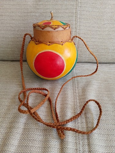 Carved gourd and leather folk - carved,