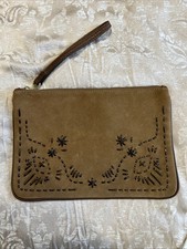 Massimo Dutti Suede And Leather Clutch Bag