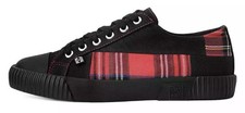 Ladies Uk 3 Red Tartan Rubber