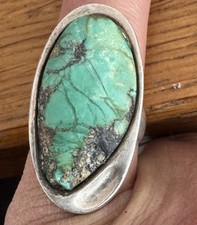 Vintage 925 silver turquoise ring fine jewellery gift 1960s 70s fine jewellery 