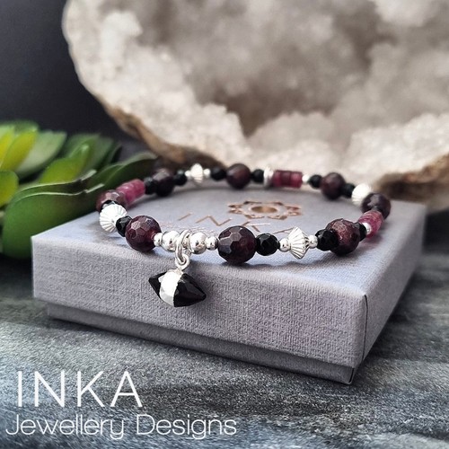 925 sterling silver beaded red - sterling,