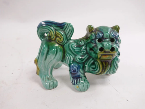 Vintage green glazed ceramic - glazed,