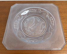 Bagley Glass Square Plate Fish