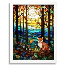 Stained Glass Forest Wall Art