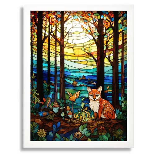 Stained glass forest wall art - stained,