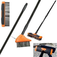 Telescopic Weed Wire Brush Broom Head Scrub Block Patio Deck Paving Moss Removal