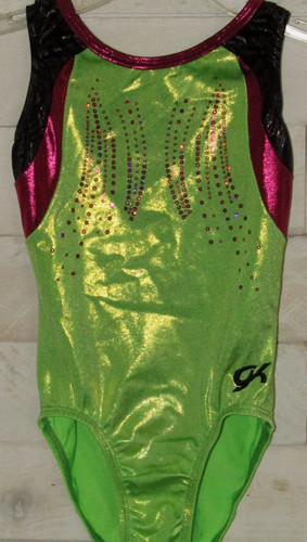 Leotard stunning green pink - gk,