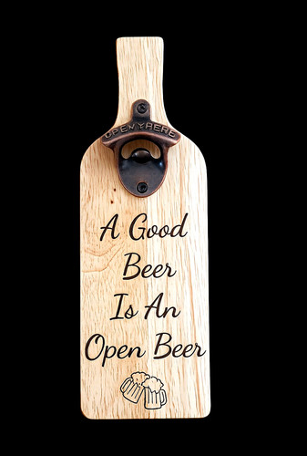 Wall mounted wooden beer - wooden,