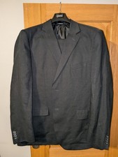 M&S Mens Black Linen Suit - Chest: 48L, Waist 40R - Used, Excellent Condition