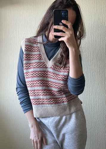 Toast wool fairisle tank - toast,