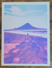 Purple Landscape Riso Risograph Mountain Art Deco Print Ohh Deer 6 x 8" New