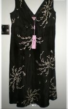 Monsoon Petite Linen/Silk Embroidered Dress - Size 14