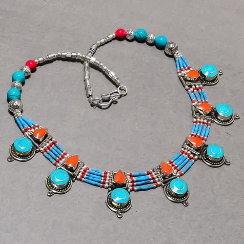 Tibetan turquoise red coral - turquoise,