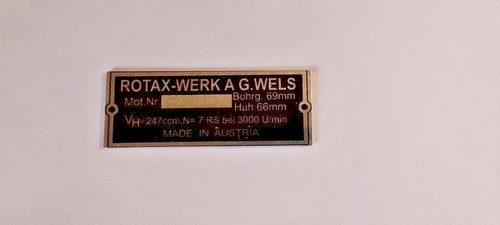 Type plate schild - type, id-plate