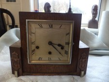 Antique 1930 Oak  Mantel Clock