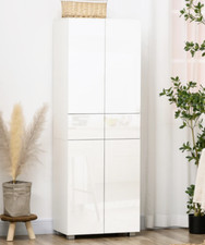 Tall Storage Cupboard High Gloss Cabinet Large Kitchen Pantry Shelf Dresser Unit