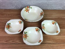 A J Wilkinson Royal Staffordshire Pottery Honeyglaze Bowls 1 x Round 3 x Square 